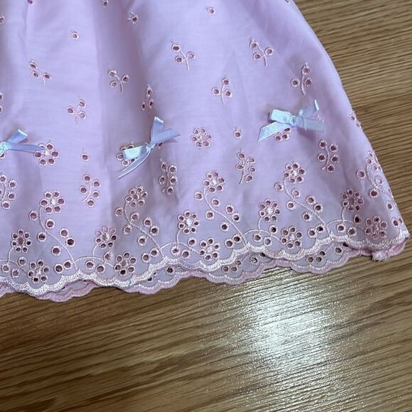 B.T. KIDS GIRLS SIZE 6/9 MONTHS PINK EYELET DRESS - Picture 3 of 6